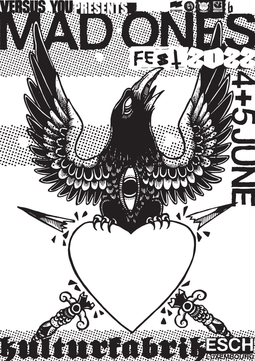 Poster for MAD ONES FEST Vol. 1 2022 featuring dates 04–05 June and venue Kulturfabrik Esch-sur-Alzette