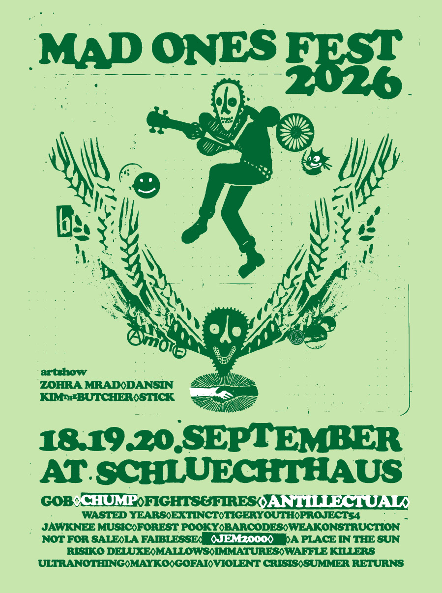 Poster for MAD ONES FEST Vol. 3 2026 featuring dates 18–20 September and venue Schluechthaus Hollerich