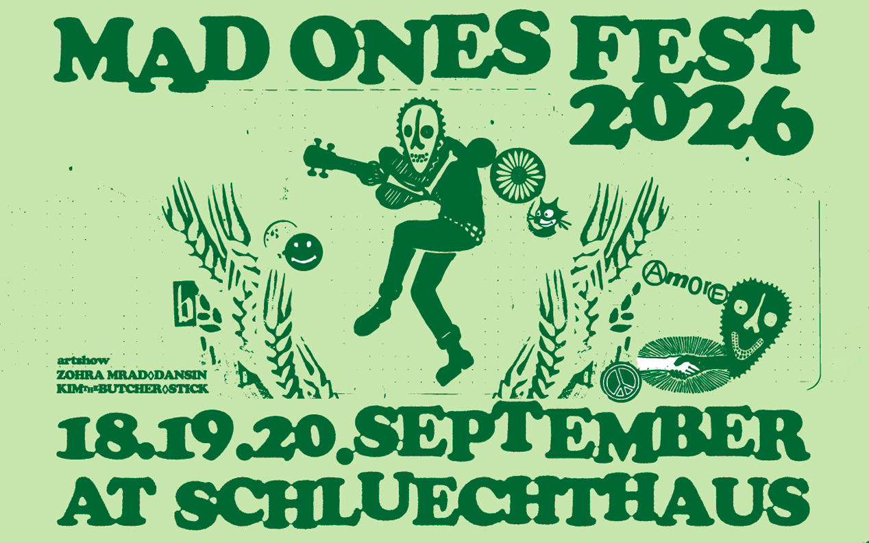 Poster for MAD ONES FEST Vol. 3 2026 featuring dates 18–20 September and venue Schluechthaus Hollerich